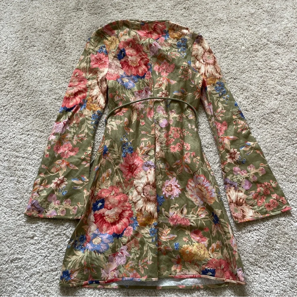Zimmermann Green Floral Print
Linen August Bias Mini Dress size OP - Picture 9 of 10
